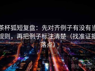 茶杯狐短复盘：先对齐例子有没有当规则，再把例子标注清楚（找准证据落点）