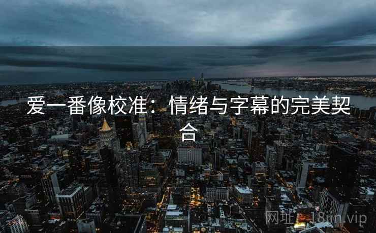 爱一番像校准:情绪与字幕的完美契合 爱一番像校准:情绪与字幕的完美契合