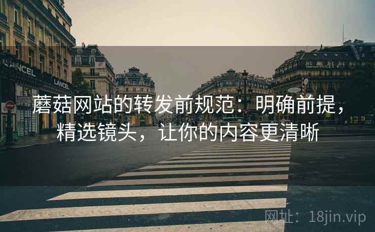 蘑菇网站的转发前规范:明确前提,精选镜头,让你的内容更清晰 蘑菇网站的转发前规范:明确前提,精选镜头,让你的内容更清晰