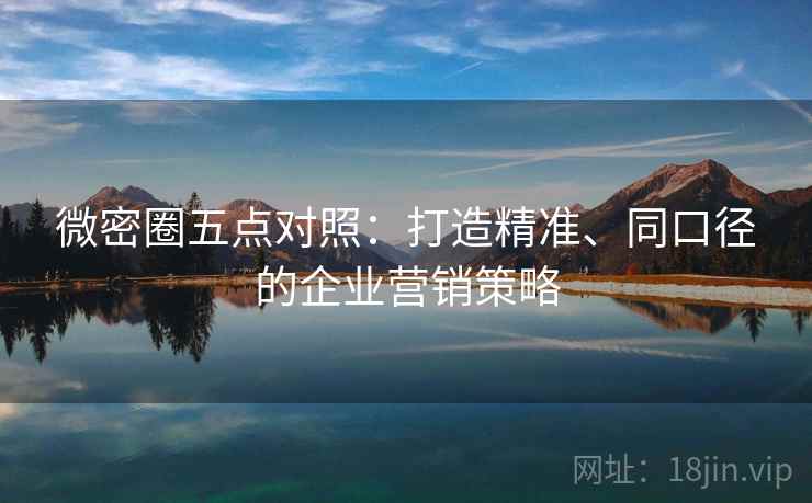 微密圈五点对照:打造精准、同口径的企业营销策略 微密圈五点对照:打造精准、同口径的企业营销策略
