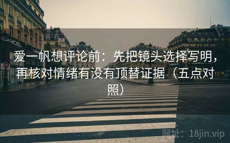 爱一帆想评论前：先把镜头选择写明，再核对情绪有没有顶替证据（五点对照）